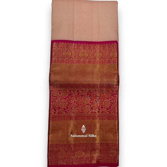 Pure Silk Pattu Pavadai (Onion Pink) With Pink Blouse 44"