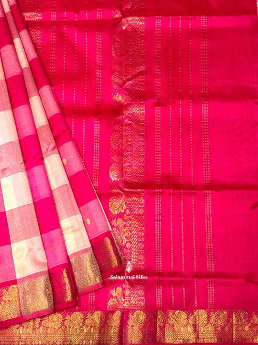 Palum Pazam Checks Kanjivaram Pure Silk Cotton