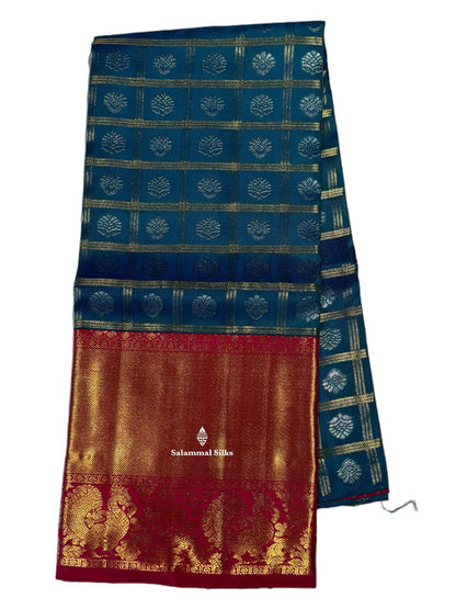 Pure Silk Pattu Pavadai (Ramar Blue ) With Pink Blouse 36"