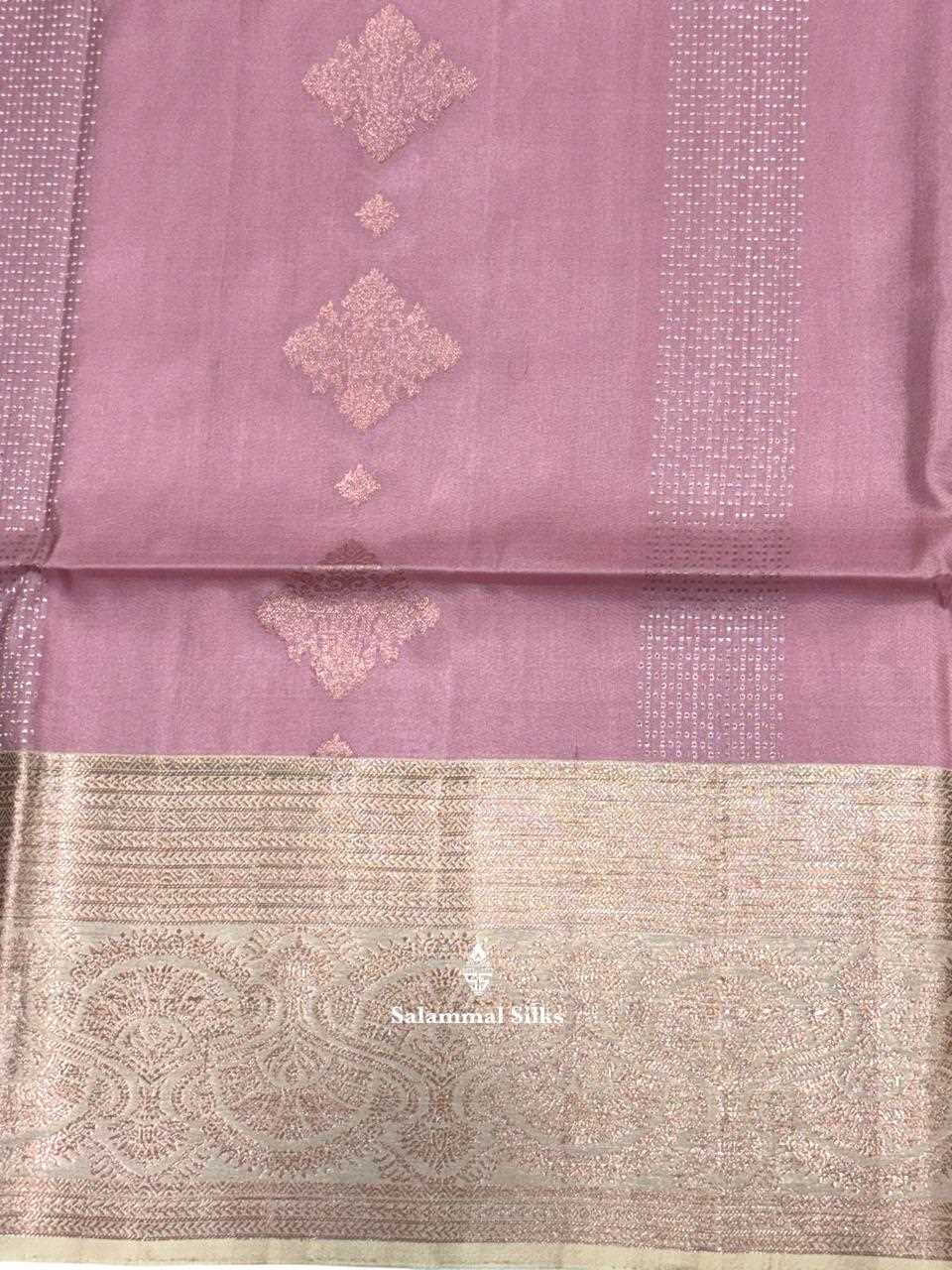 Light Peach Pure Soft Silk Saree With Sandal Border