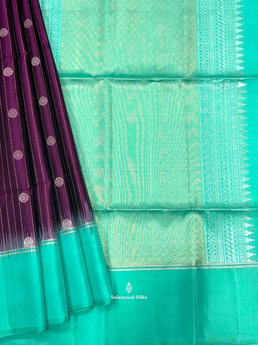 Magenta Soft Silk Saree With Sapphire Green Border