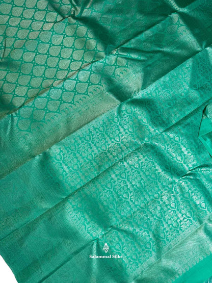 Kanjivaram Light Ananda Pure Silk Saree With Silver Zari Border