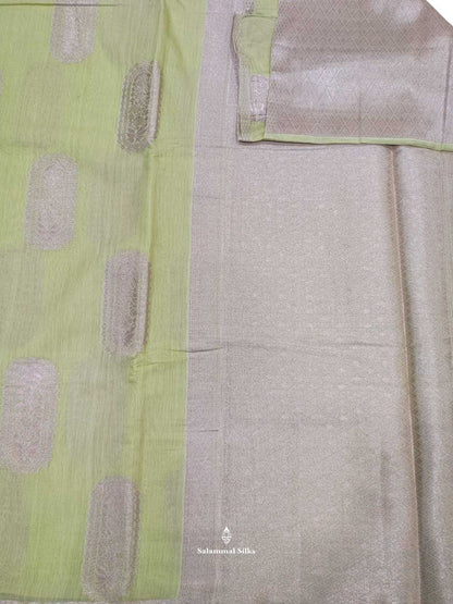 Elachi Green Fancy Saree With Designer Blouse