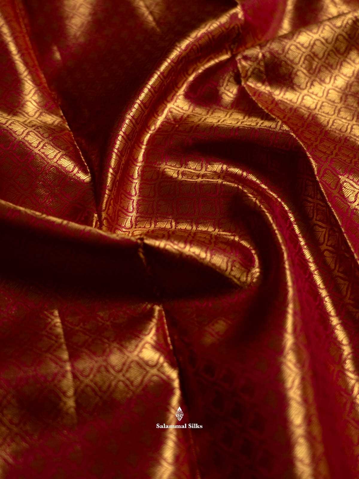 Kanjivaram Sandal Silk Saree With Magenta Pallakku Border