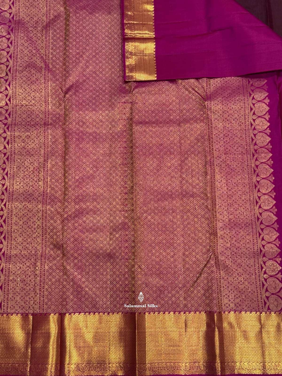 Kanjivaram Maroon Pure Silk Saree With Magenta Border