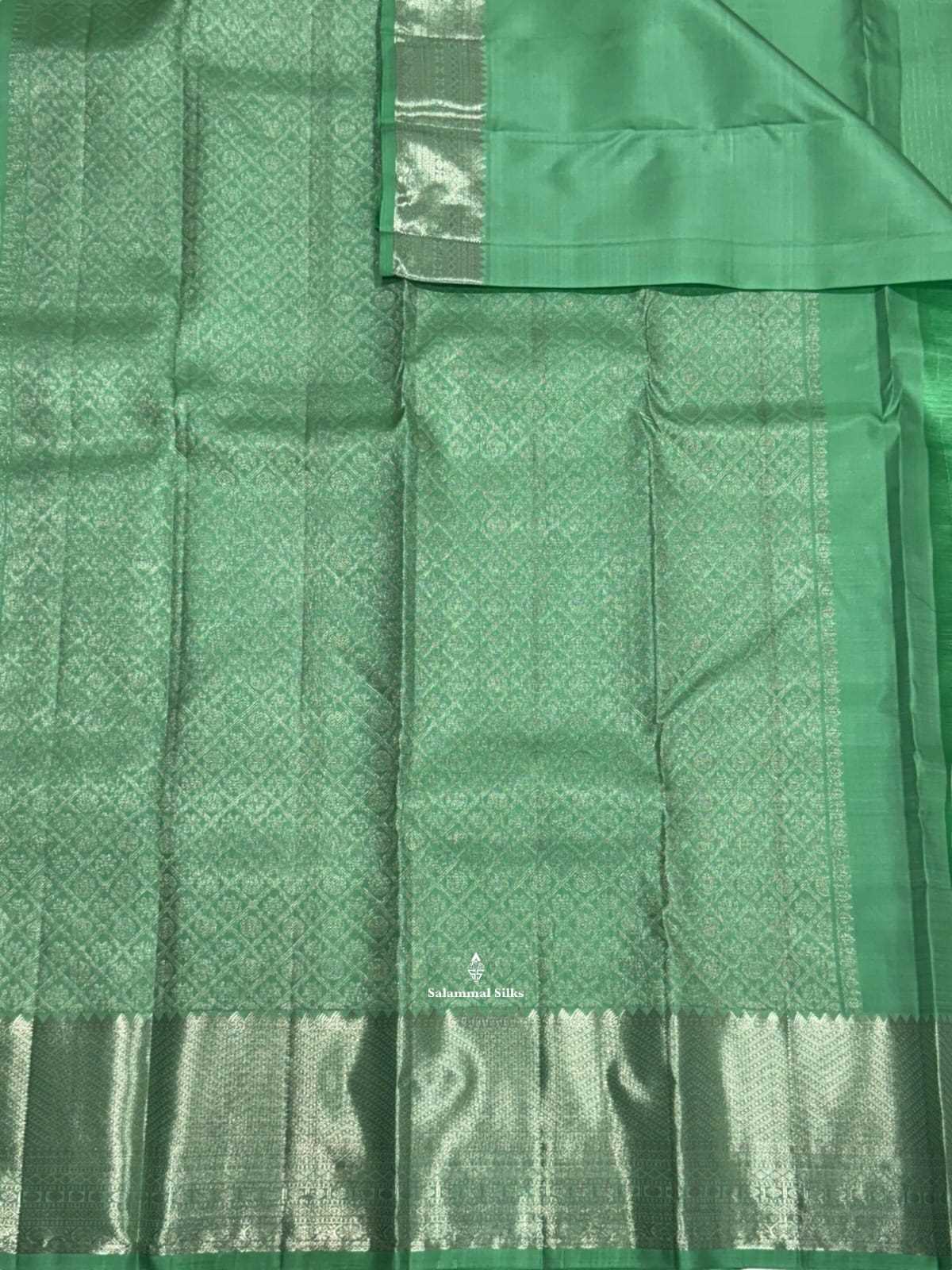 Kanjivaram Rexsona Plain Lines Pure Silk Saree With Silver Zari Border