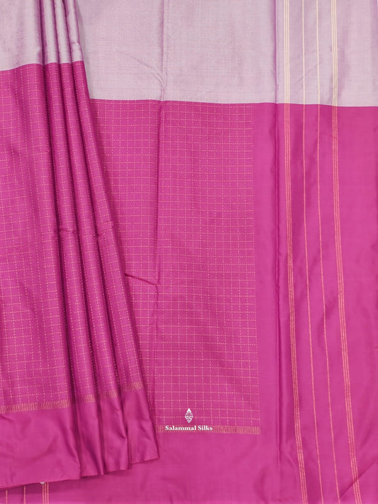 Onion Pink And Dark Pink Half And Half Arani Semi Silk Saree