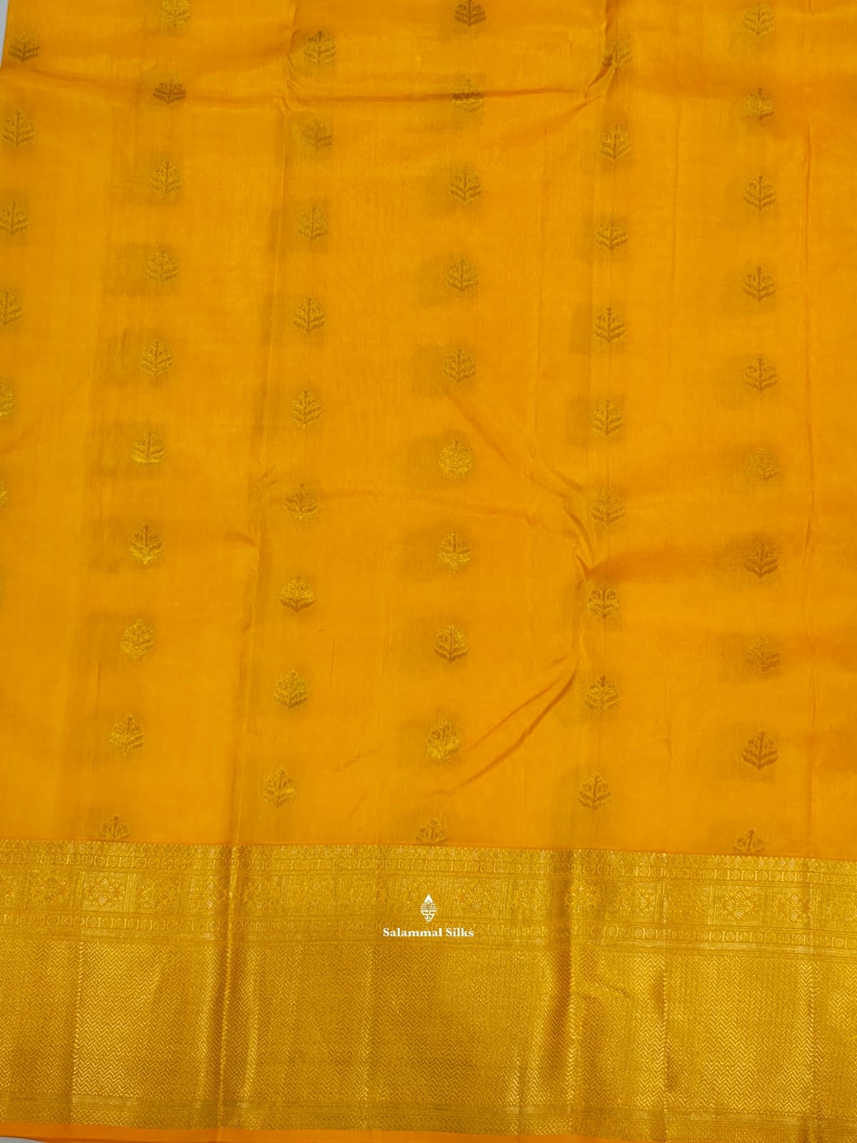 Kanjivaram Yellow Silk Saree  With Blouse