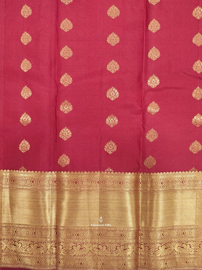 Kanjivaram Maroon Silk Saree With Blouse