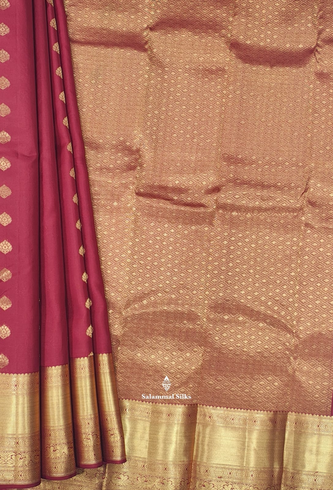 Kanjivaram Maroon Silk Saree With Blouse