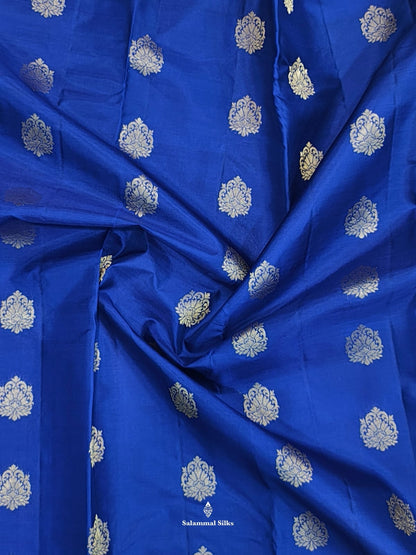 Kanjivaram Royal Blue Silk Saree With Blouse