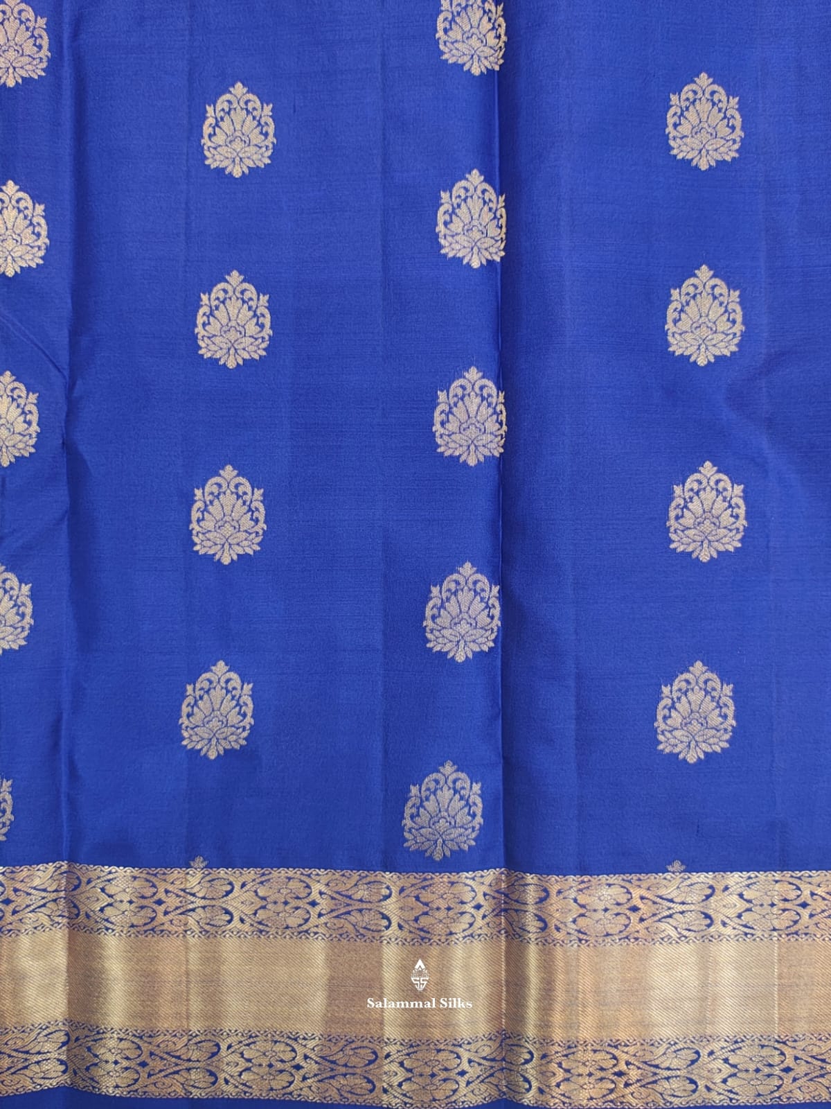 Kanjivaram Royal Blue Silk Saree With Blouse