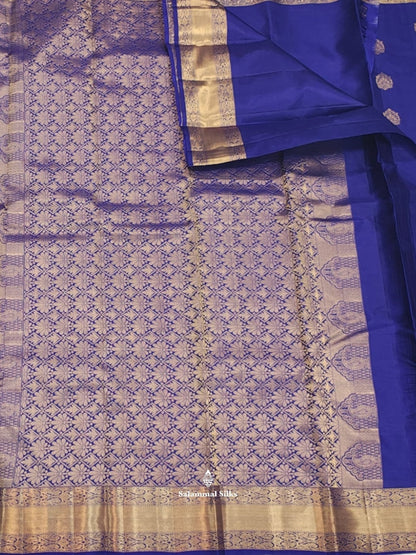 Kanjivaram Royal Blue Silk Saree With Blouse