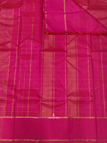 Kanjivaram Pink Half Tissue Pure Silk Saree With Blouse