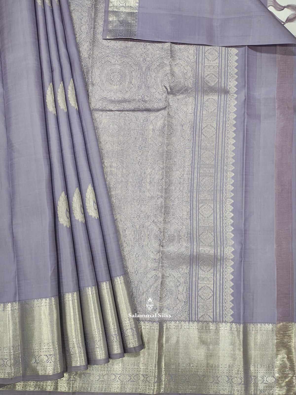 Kanjivaram Light Lavender Pure Silk Saree With Blouse