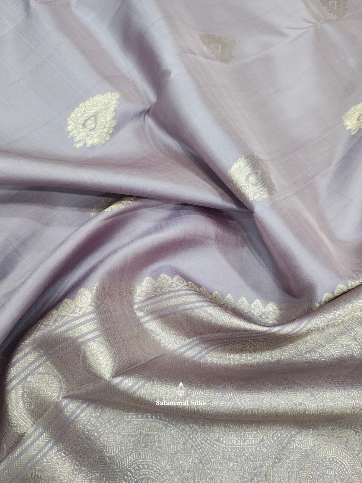 Kanjivaram Light Lavender Pure Silk Saree With Blouse