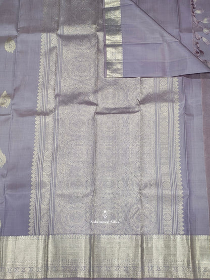 Kanjivaram Light Lavender Pure Silk Saree With Blouse