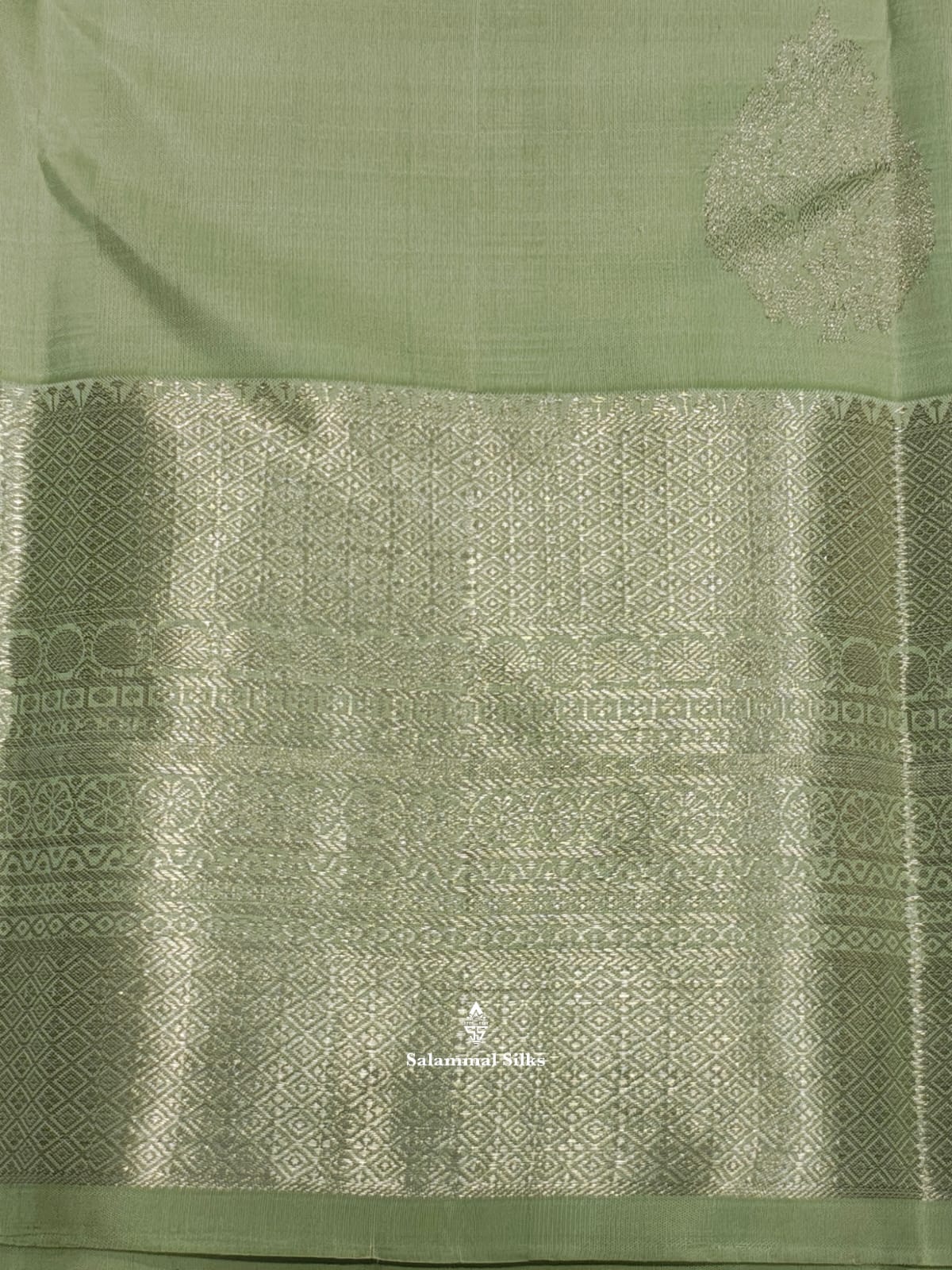 Kanjivaram Pista Green Pure Silk Saree With Blouse