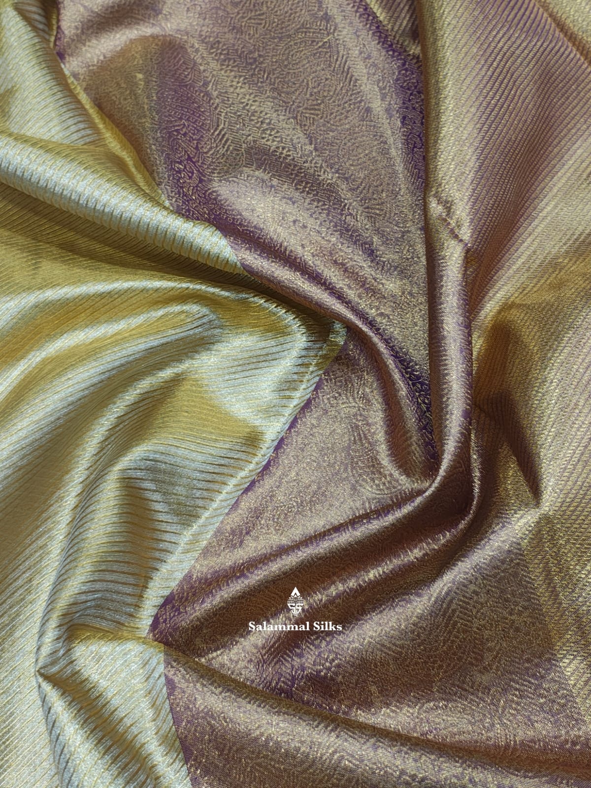 Kanjivaram Gold Tissue Grand Pure Silk Saree With Violet Border