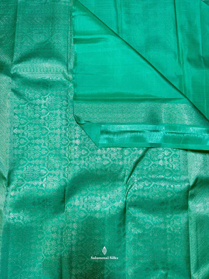 Kanjivaram Light Ananda Pure Silk Saree With Silver Zari Border