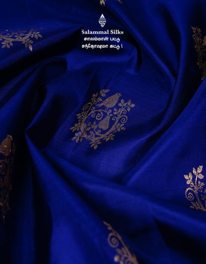 Navy Blue Kanjivaram Silk Saree.