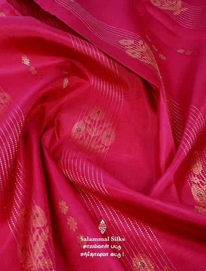 Rose Arakku Kanjivaram Silk Saree.