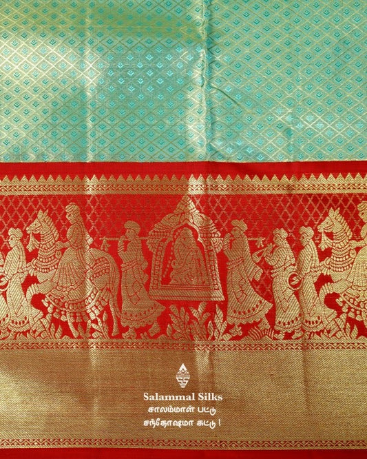 Light Green Tissue Kanjivaram Silk Saree.