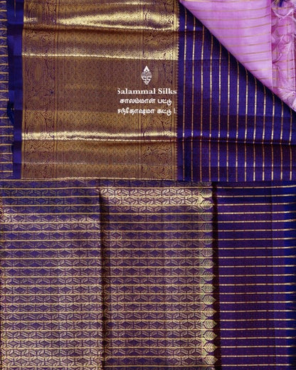 Baby Pink Kanjivaram Silk Saree.