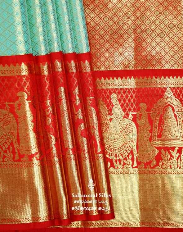 Light Green Tissue Kanjivaram Silk Saree.